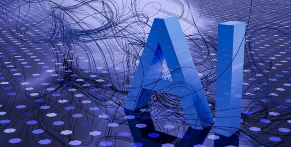 Abstract artificial intelligence network representing a central governance layer coordinating enterprise AI agents